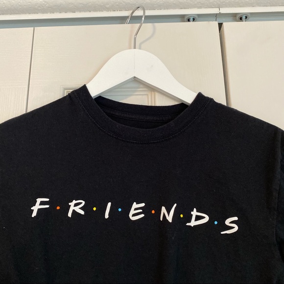 Friends The Tv Television Show Long Sleeve Black Cropped Tee Shirt Size Xsmall - Picture 2 of 9